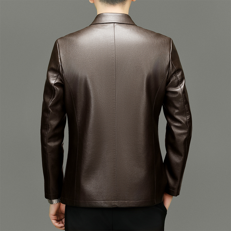 Waterproof Mens Casual Leather Jacket for Everyday Use 8566