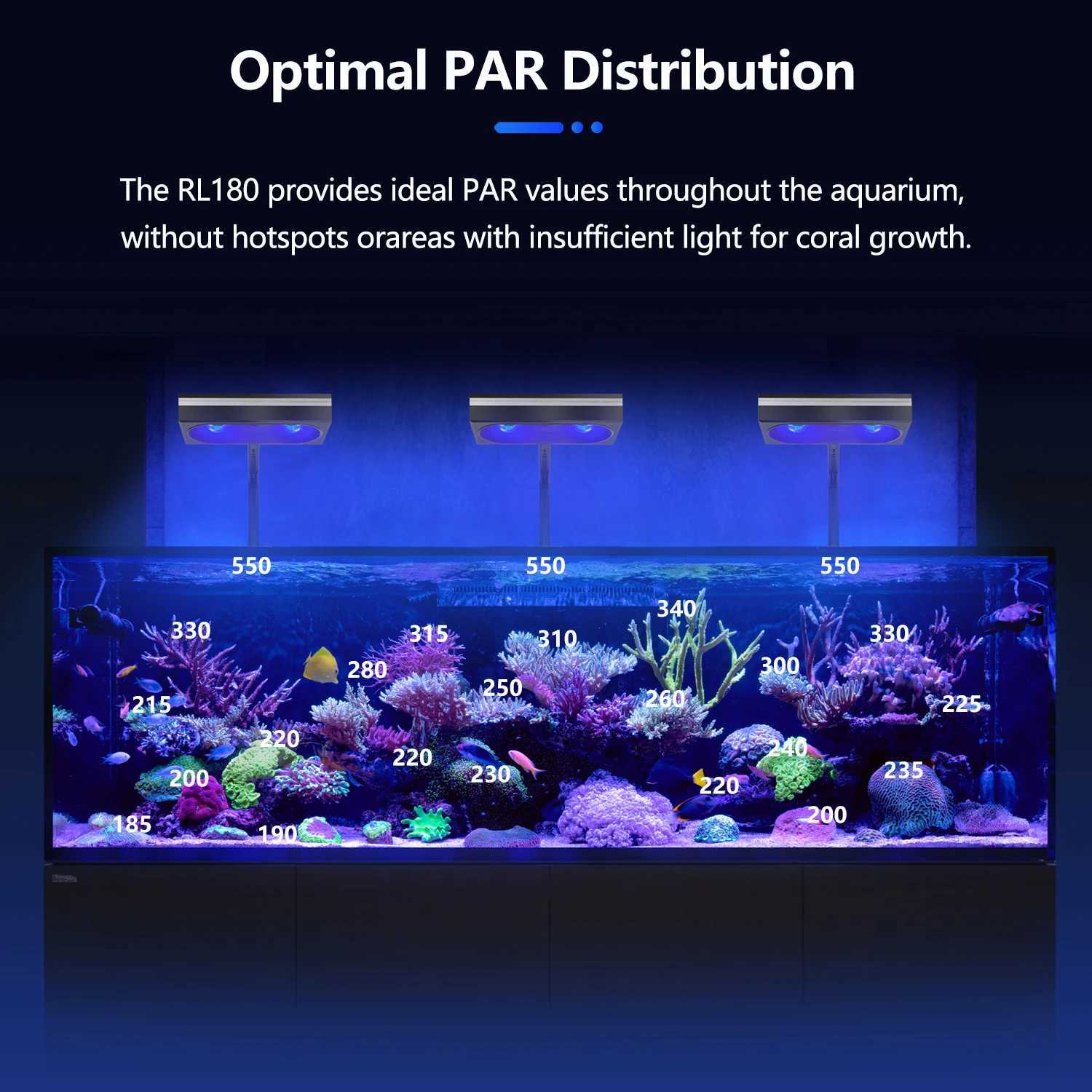 NEW PopBloom RL180 WiFi Led Aquarium Lights 180W Professional Aquarium Reef Lamp for SPS/LPS Corals Saltwater Aquarium Tank Z250512