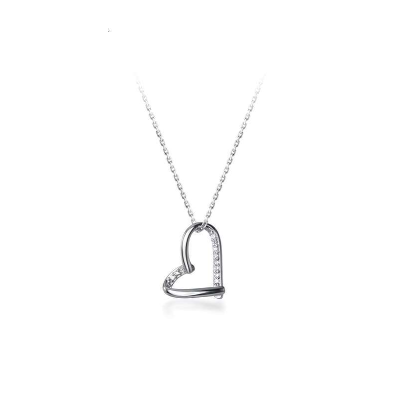 Sier accessories women, pure sier heart-shaped pendant necklace, gold-plated chain necklace for women