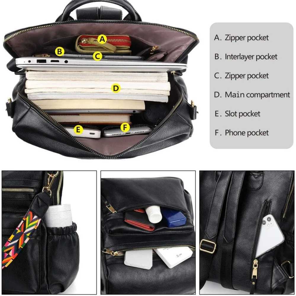 PU Leather Backpack Purse For Women Convertible Ladies Fashion Casual Large School Shoulder Bags Z250512