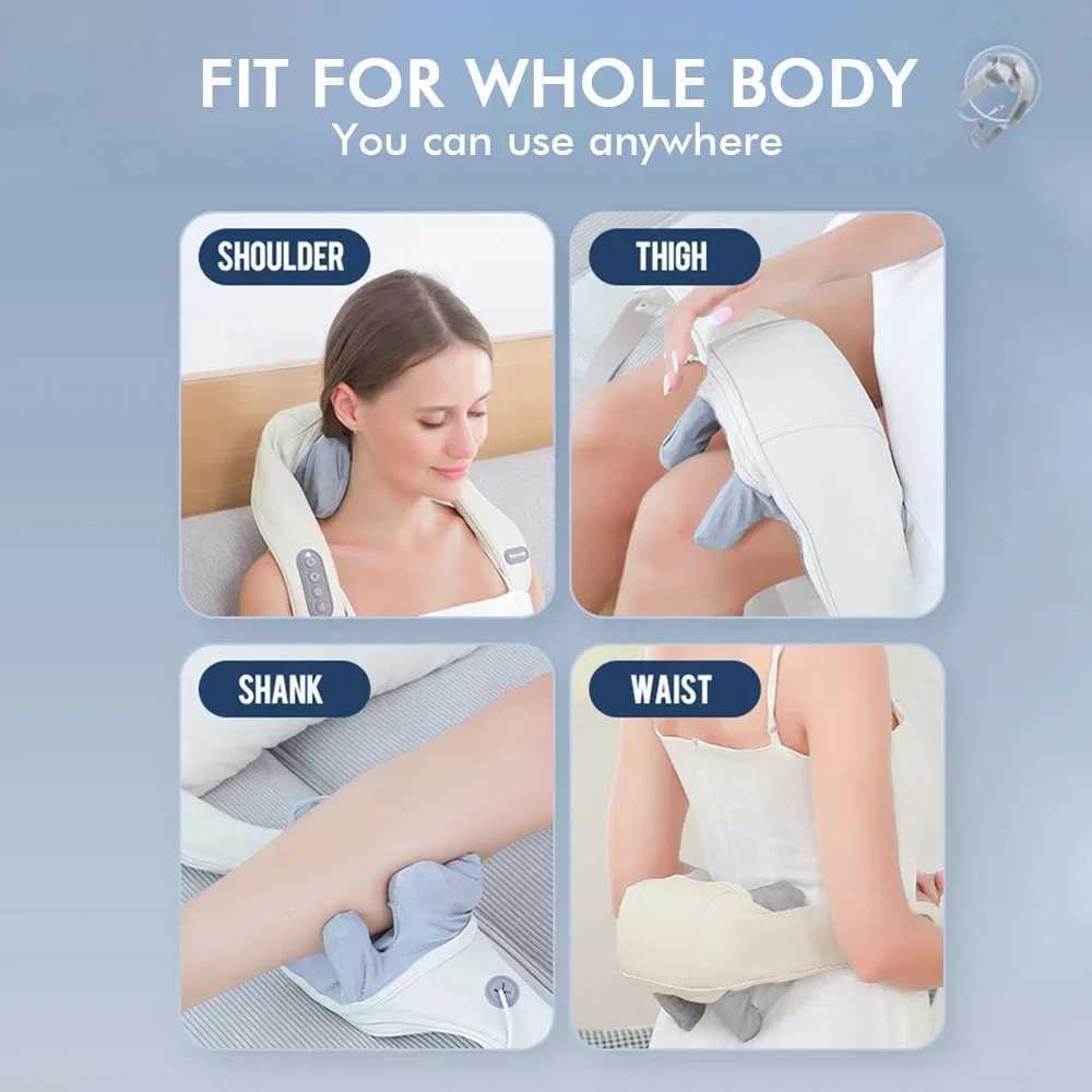 Neck And Shoulder Massager Wireless Shoulder And Back Kneading Massage Shawl Heating Trapezius Neck Cervical MassagerW250512