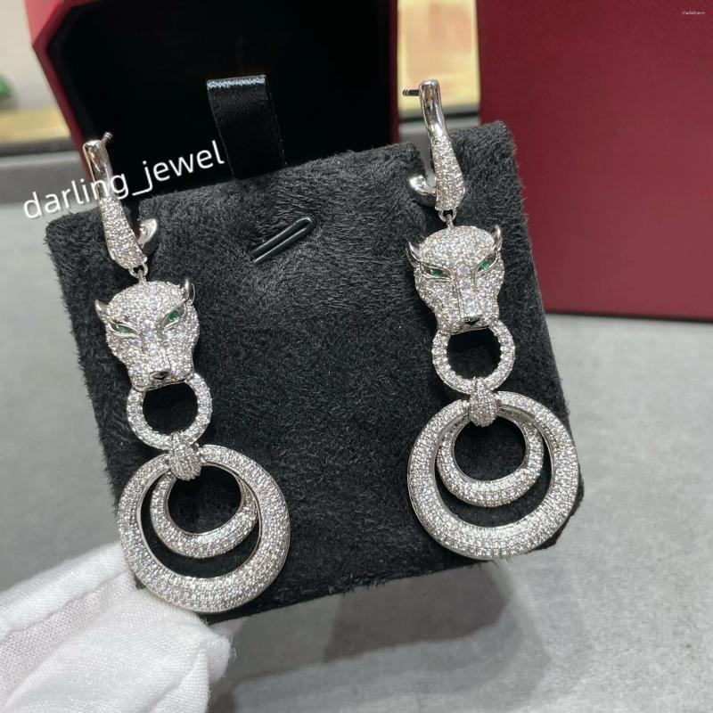 Stud Earrings Brand Vintage Jungle Leopard For Women Luxury Jewelry Fashion Designer Eardrop 925 Sliver Lady Clip