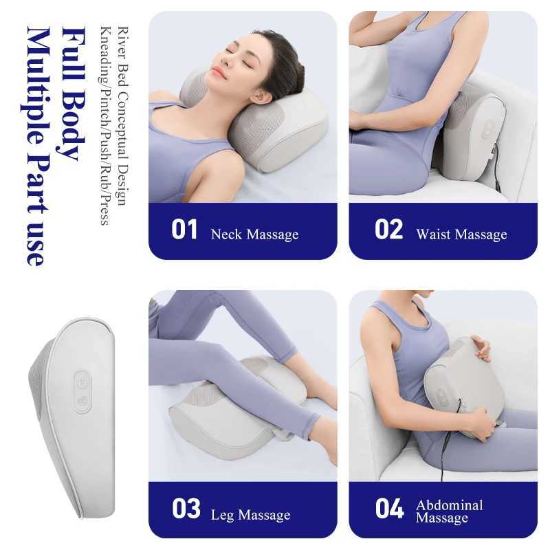 Jinkairui Neck Back Massager with Heat Electric Shiatsu Massage Pillow Deep Kneading Shoulder Gifts for Full Body MuscleW250512