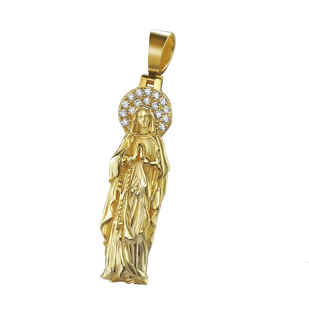 Fashion High Quality Jewelry Iced Out Cubic Zircon Diamond Gold Plated Brass Jesus Pendant for Party Gift