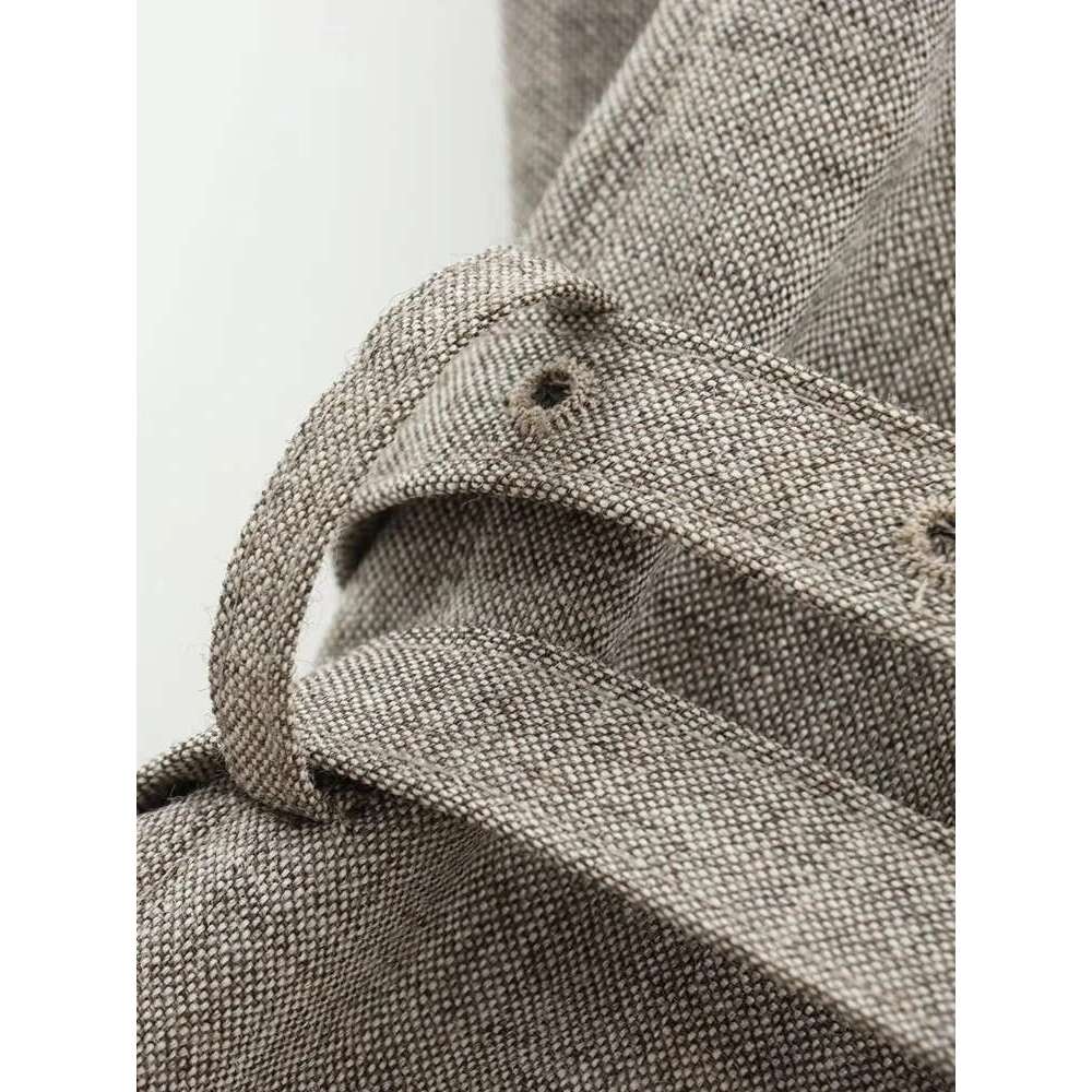 ZBZA Women Slim-fit Blazer with Belt Lapel Long Single Breasted Solid Sleeve Button Leisure Jacket Fall Winter Chic Coat
