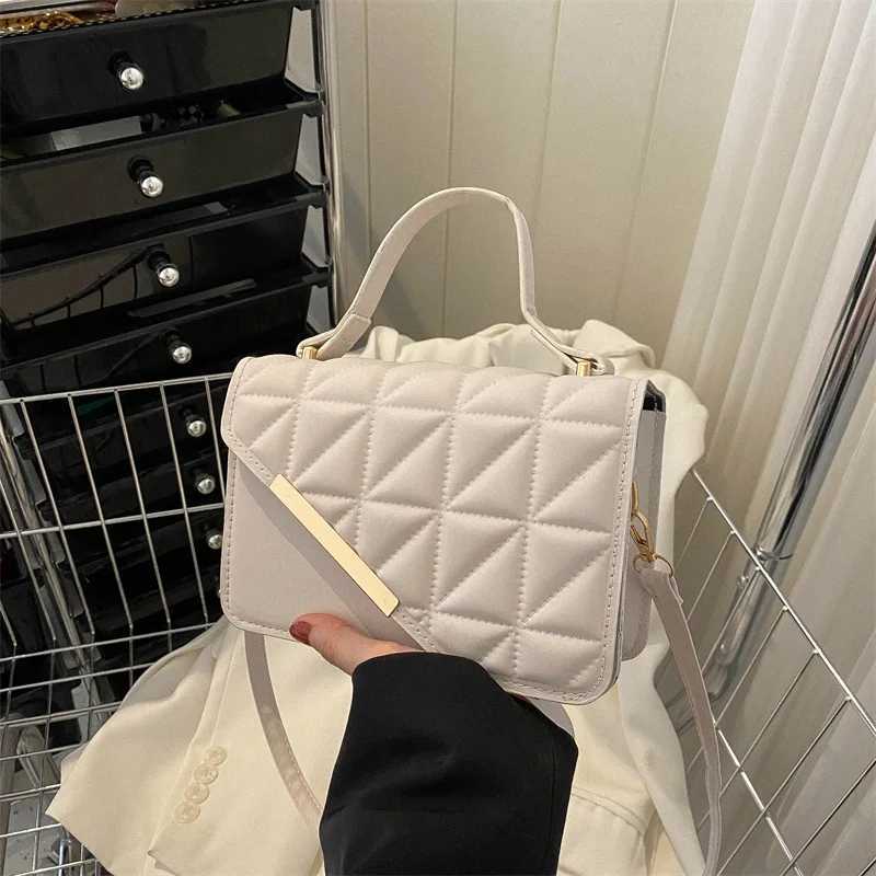 Lingge Embroidery Thread Fashion Small Bag for Women 2025 Single Shoulder Crossbody Bag Texture Popular HandbagW250512