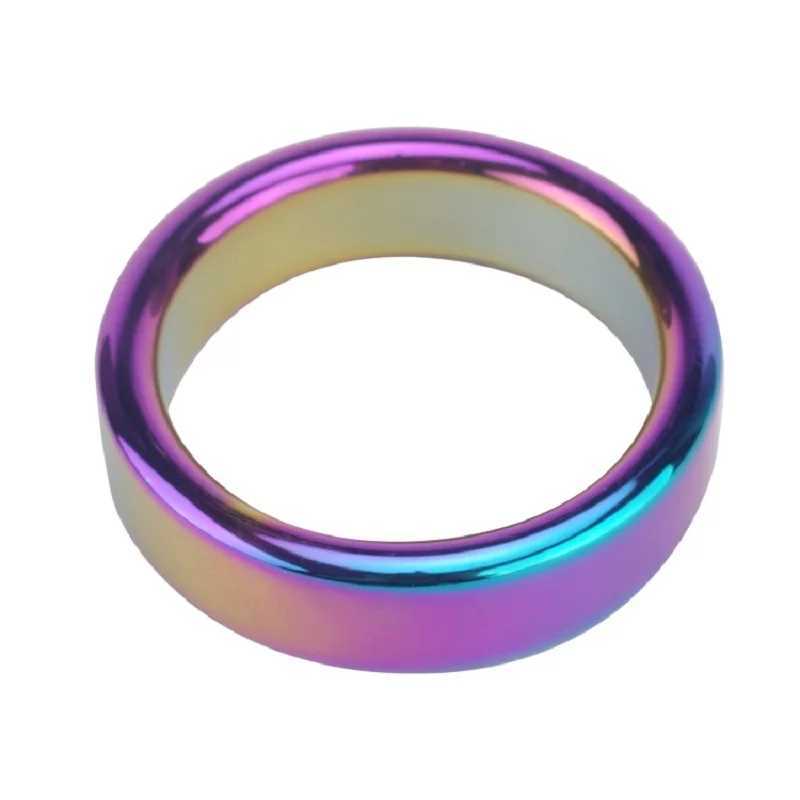 Dia 38 41 44 47 50 55mm slave metal rainbow penis lock cock ring erection male ball dondage sex toys for men W250512