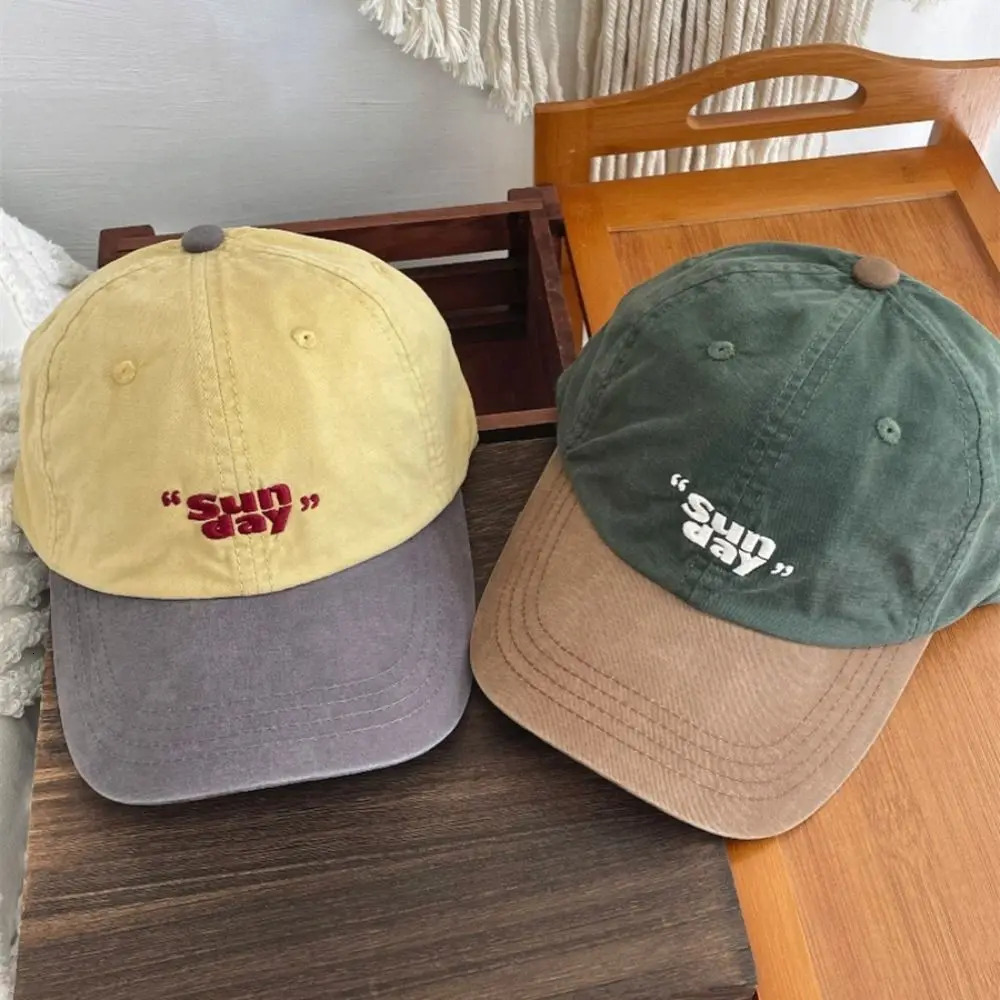 Stitching and Contrasting Colors Casual Baseball Cap Soft Top Korean Style Outdoor Retro Sports Hat Peaked 250512