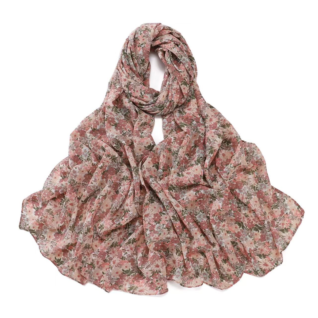 T686 New Chinese style ancient bamboo plaid print chiffon long scarf air-conditioned room shawl floral scarf gauze scarf headscarf