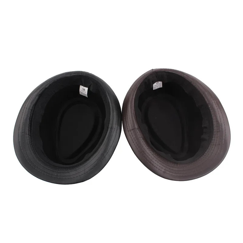 PU Leather Gift Fedoras for Middleaged and Elderly Autumn Winter Outdoor Leisure Gentlemen Jazz Hat Men Panama 250512