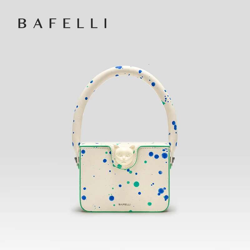 BAFELLI 2024 NEW Women's HANDBAG BOXY GENUINE LEATHER ORIGINAL DESIGNER BRAND CAT SHOULDER FASHION BAGS STYLISH PURSE
