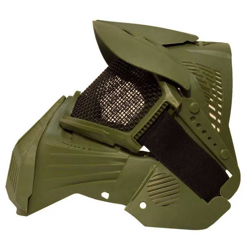 Men Face Cover Outdoor Tactical Hunting Airsoft Pro Full Face Mask with Safety Metal Mesh Goggles ProtectionW250512