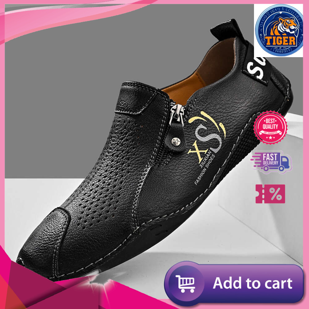 Ddmytiger Withdrawal And Italian Leakage Picking Of Real Leather For Men S Casual New Hollow Out Single Shoes Outdoor Shoes