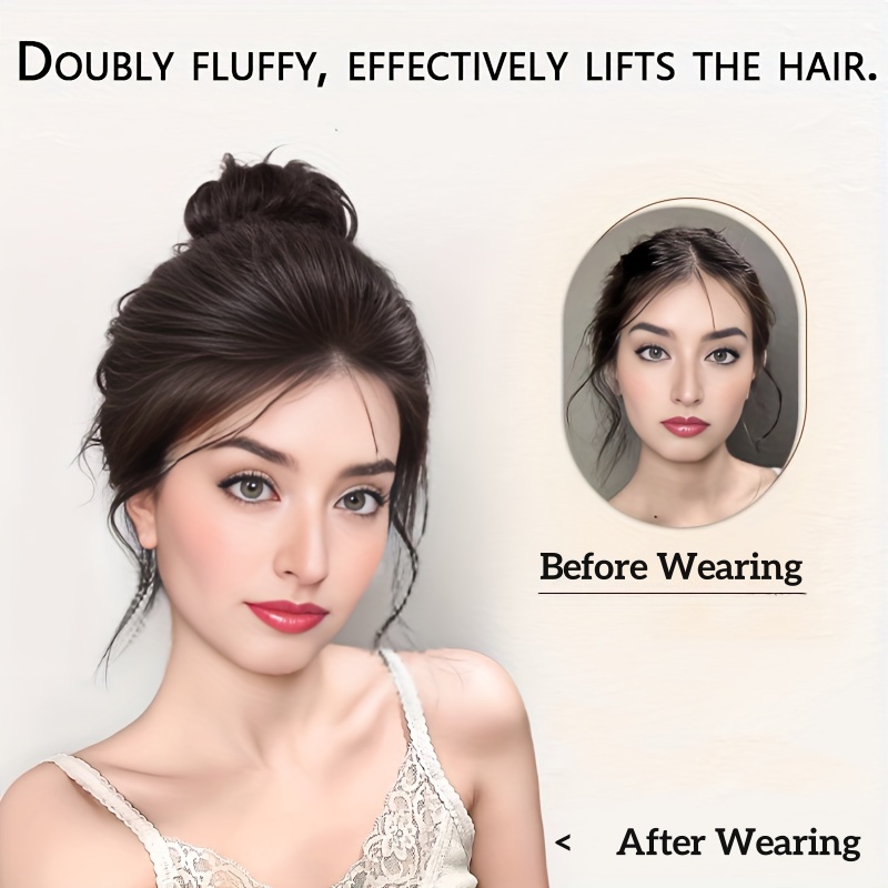 4-inch high-temperature protein filament fluffy hair accessories to create a plump and beautiful hairstyle secret weapon: invisible seamless hair acce