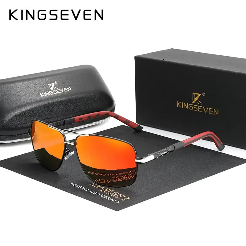 KINGSEVEN Aluminum Sunglasses MenWomens Polarized UV400 Fashion Sunscreen Glasses Classical Driving Rectangle Business Eyewear 250512