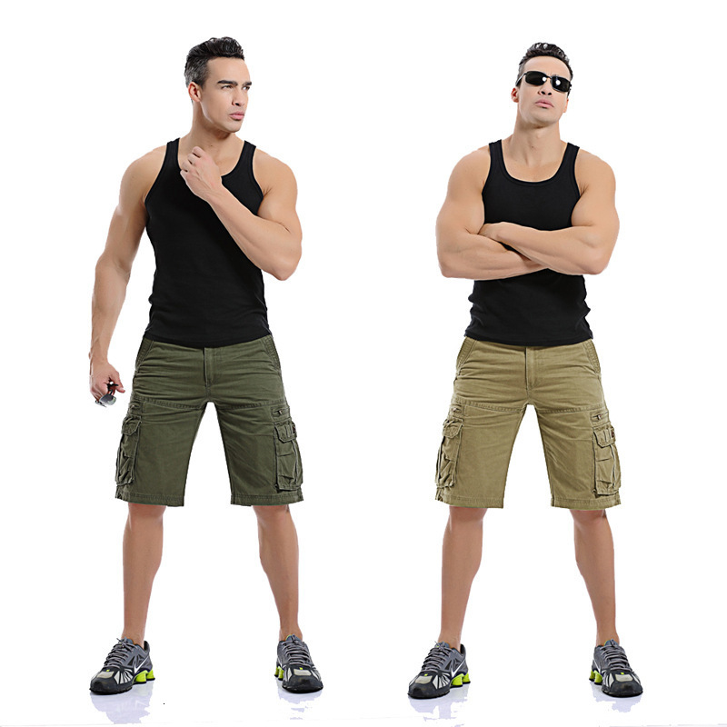 Large Volume Discount Personalized Multi Pocket Pure Cotton Washed Work Suit Middle Pants for Mens Capris 250103