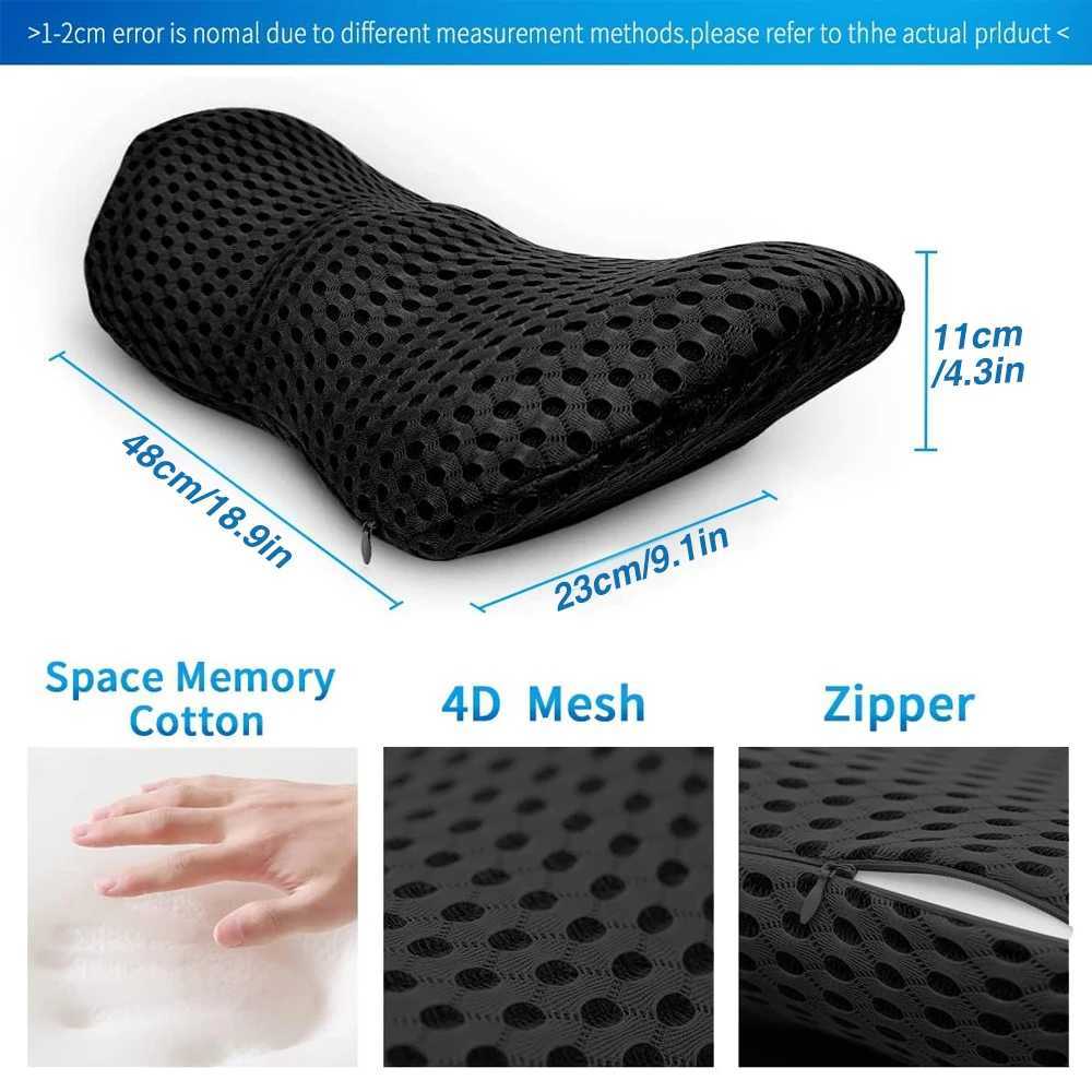 1Pcs Lumbar Support Pillow - Memory Foam for Low Back Pain Relief Ergonomic Streamline Car Seat Office Chair Recliner and BedW250512
