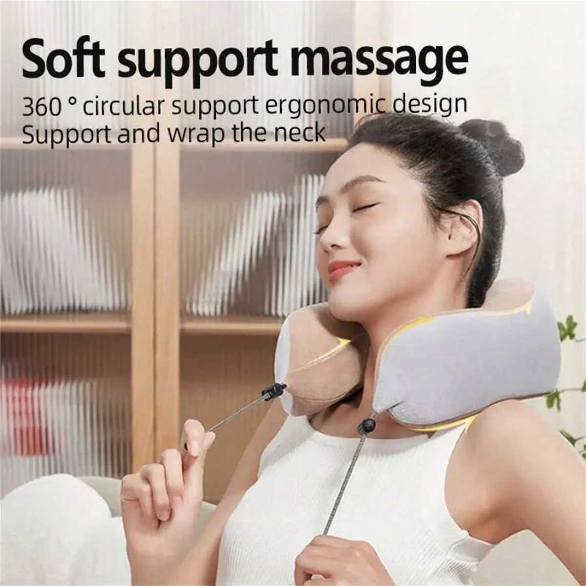 1pc Electric Neck Massager U-shaped Massage Pillow Cervical And Neck Massager With Durable Memory Sponge Massage PillowW250512