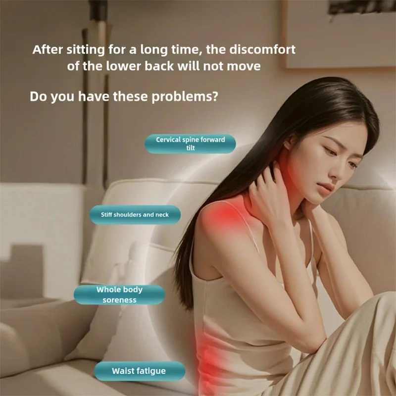 Aiveisi Electric Neck Cervical Massage Pillow Waist Back Shoulder Shiatsu Kneaded Massager For Neck And ShouldersW250512
