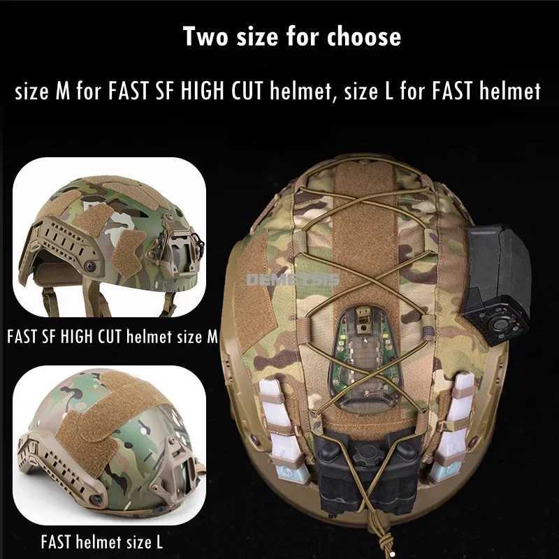 Airsoft Helmet Cover Camouflage Tactical FAST Helmet Cloth Hunting Shooting Helmet Accessories with Elastic CordW250512
