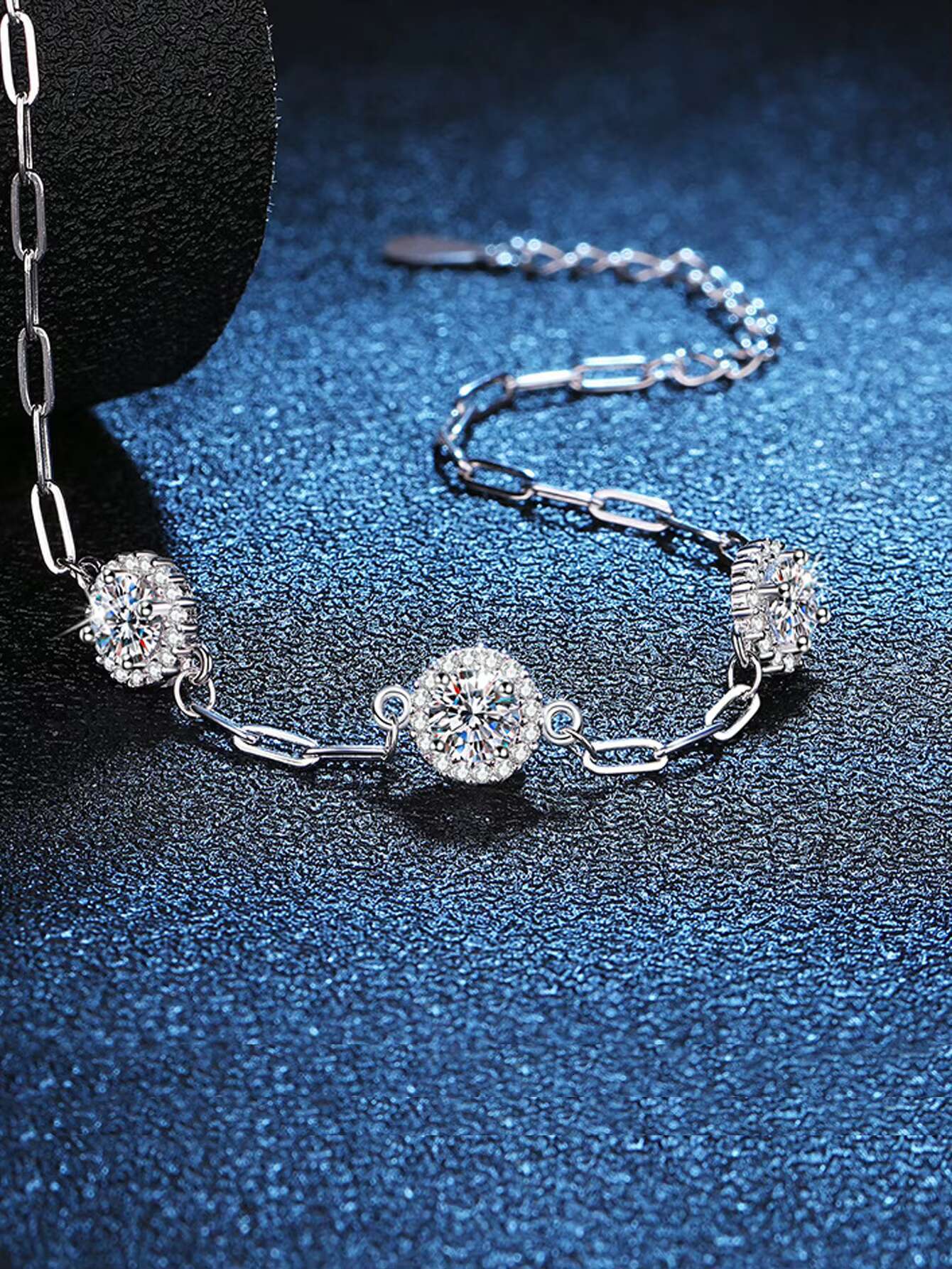 Vintage Round Brilliant Cut Moissanite Tennis Bracelet for Women 925 Silver Wedding Party Jewelry Elegant Bangles