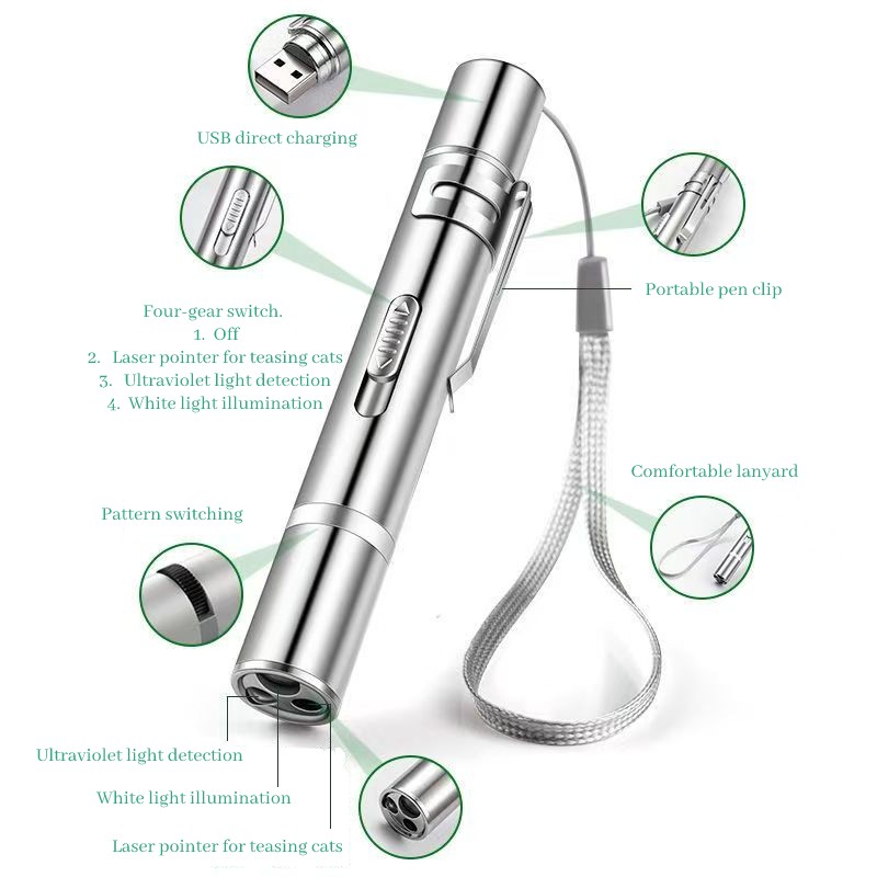 USB Rechargeable Laser Pen for Cats - Pet Toy with Infrared Light