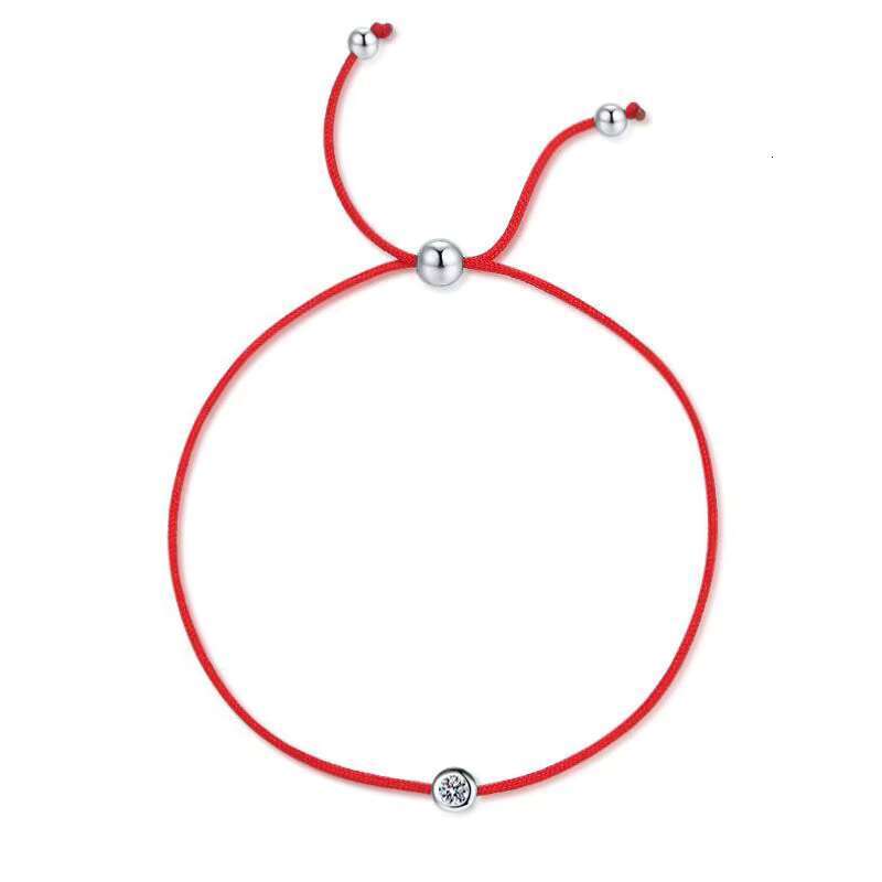 S925 Silver Moissanite Adjustable Hand Rope Bracelet