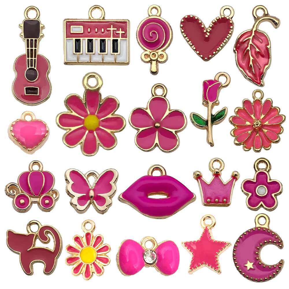 Bulk Sale Fashion Enamel Alloy Charm 20pcs Set for DIY Crafts Jewelry Making Earrings Bracelet Child Charms Necklace Accessories