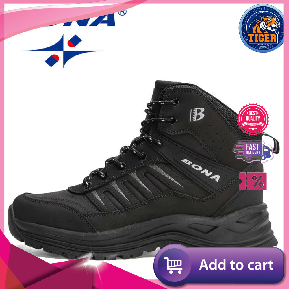 Ddmytiger Designers BONA New Winter Snow Men Plush Action Leather Super Warm Ankle Man Outdoor Hiking Boots Mansculino Outdoor Shoes