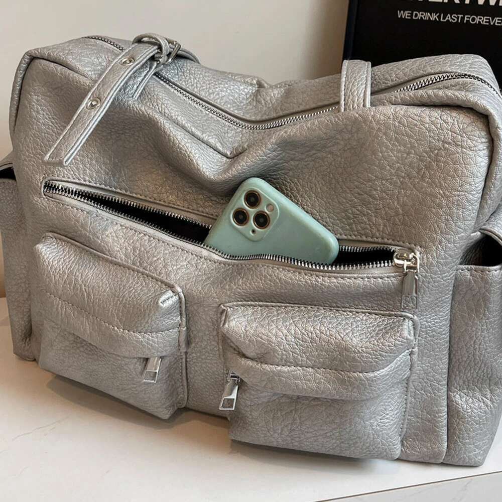 Adjustable Strap Satchel Women PU Leather Underarm With Multi-Pockets Handbag Tote Bag For Work Travel