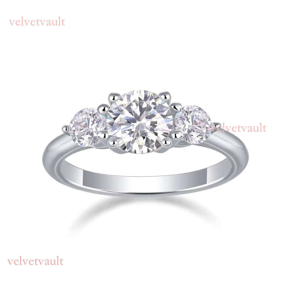 Stunning round bright cut three stone magnesite ring, made of pure silver, suitable for women (sizes 5-9)