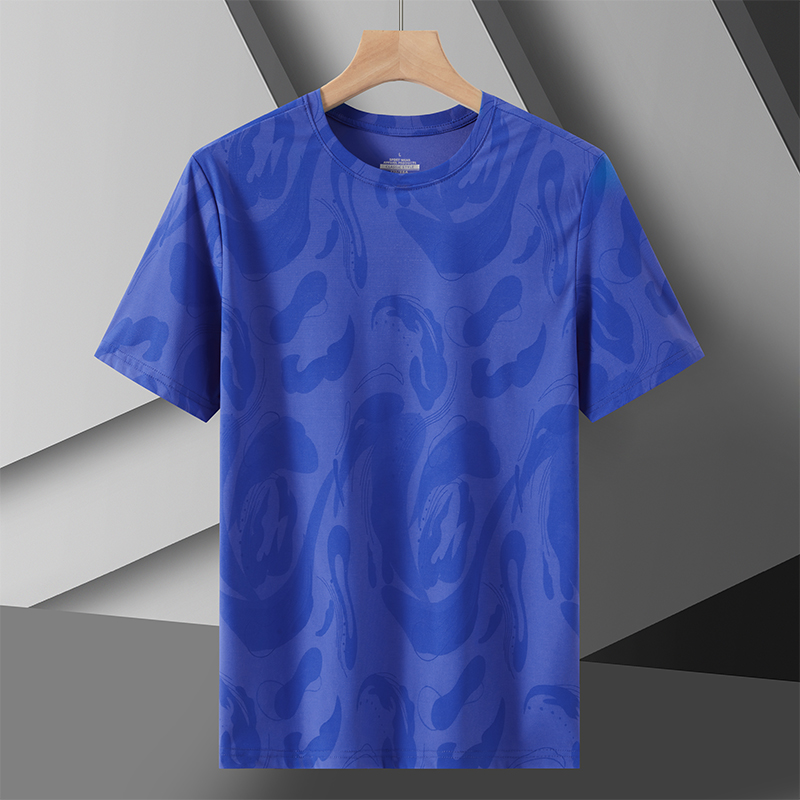 Summer ice silk quick drying short sleeved T-shirt for men, loose oversized casual T-shirt