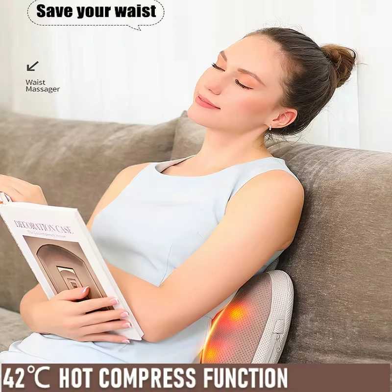 New 3D Electric Smart Neck Massage Pillow Head Back Shiatsu Full Body Massager Wireless Use For Car Home Infrared PhysioW250512