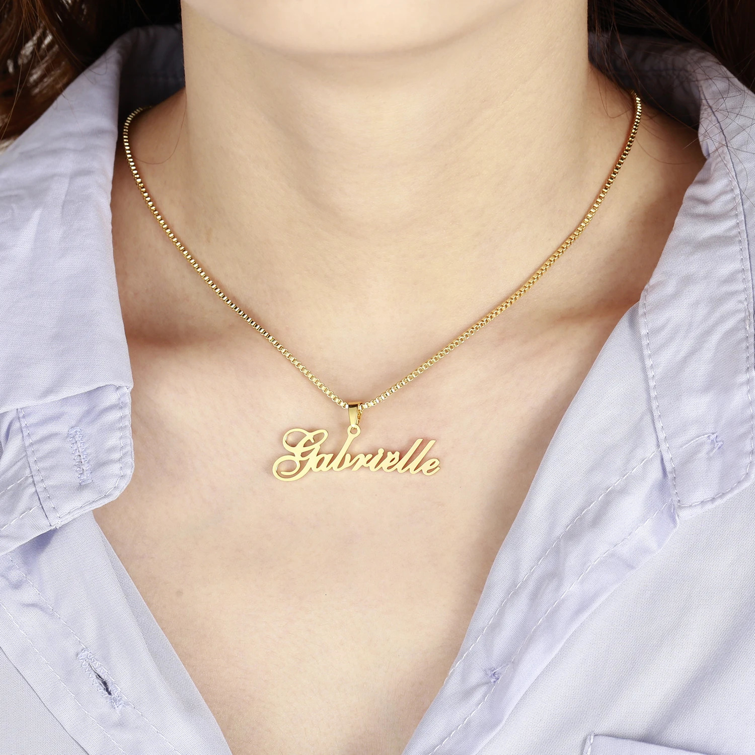 Custom Name Necklace Personalized Nameplate Necklace For Women Gold Stainless Steel Chain Customized Princess BFF Jewelry Gift 250512