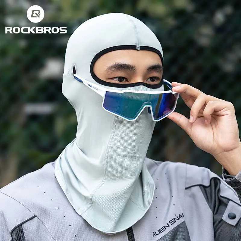 ROCKBROS UV Protection Face Cover Summer Cool Balaclava Ice Silk Anti-UV Cycling Full Face Cap Riding Headgear Masks BreathableW250512