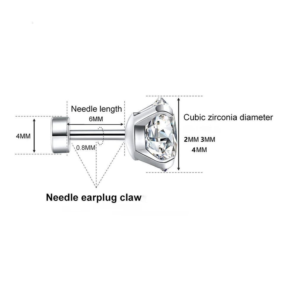 14K Gold Plated 925 Silver Plated Cubic Zirconia Stud Flat Back Earrings for Women Piercing Jewelry Stud Earrings for Women 250512