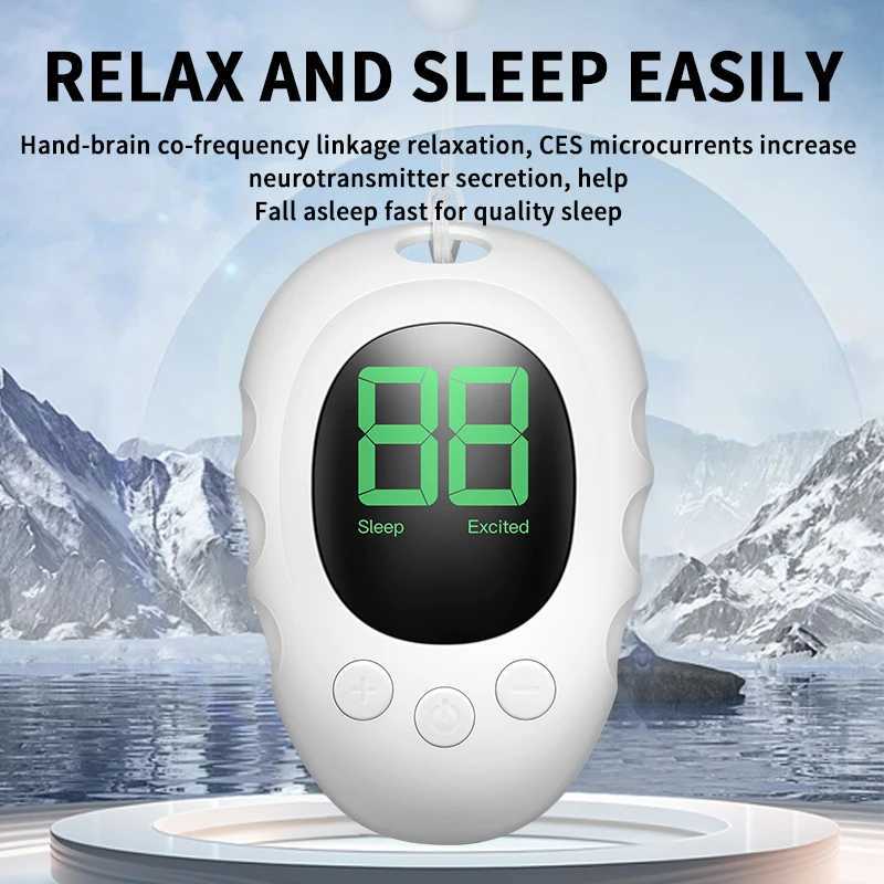 Microcurrent Sleep Aid Device Relieve Insomnia Instrument Help Sleep Night Anxiety Pres Relief Palm Pulse MassagerW250512