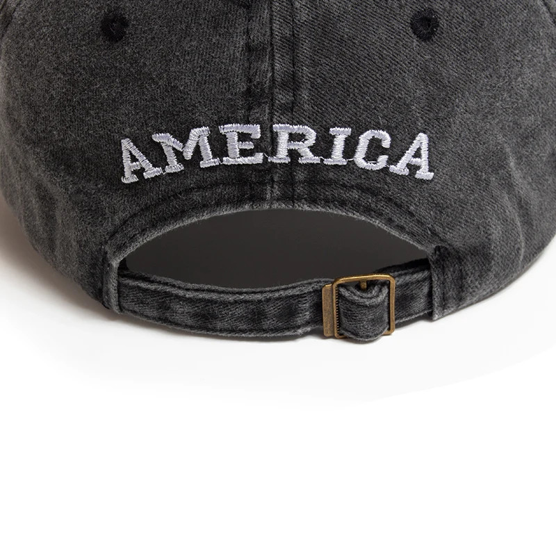 USA Flag Mens Baseball Cap Retro Embroidery Washed Cotton Dad Hats Fashion Women Hip Hop Caps Summer Outdoor Sun Visor Hat 250512