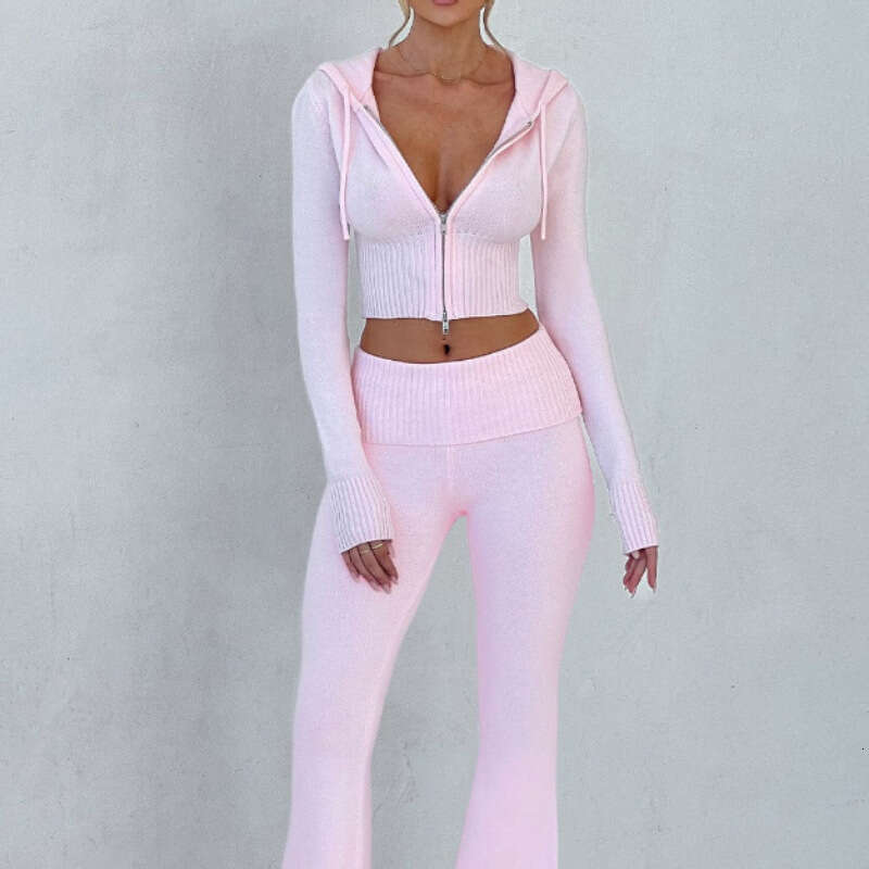 Fashionable plus-size women's clothing 25 Spring New Slimming Short Hooded Top, Casual Pants Fashion Set, Women's Two Piece Set