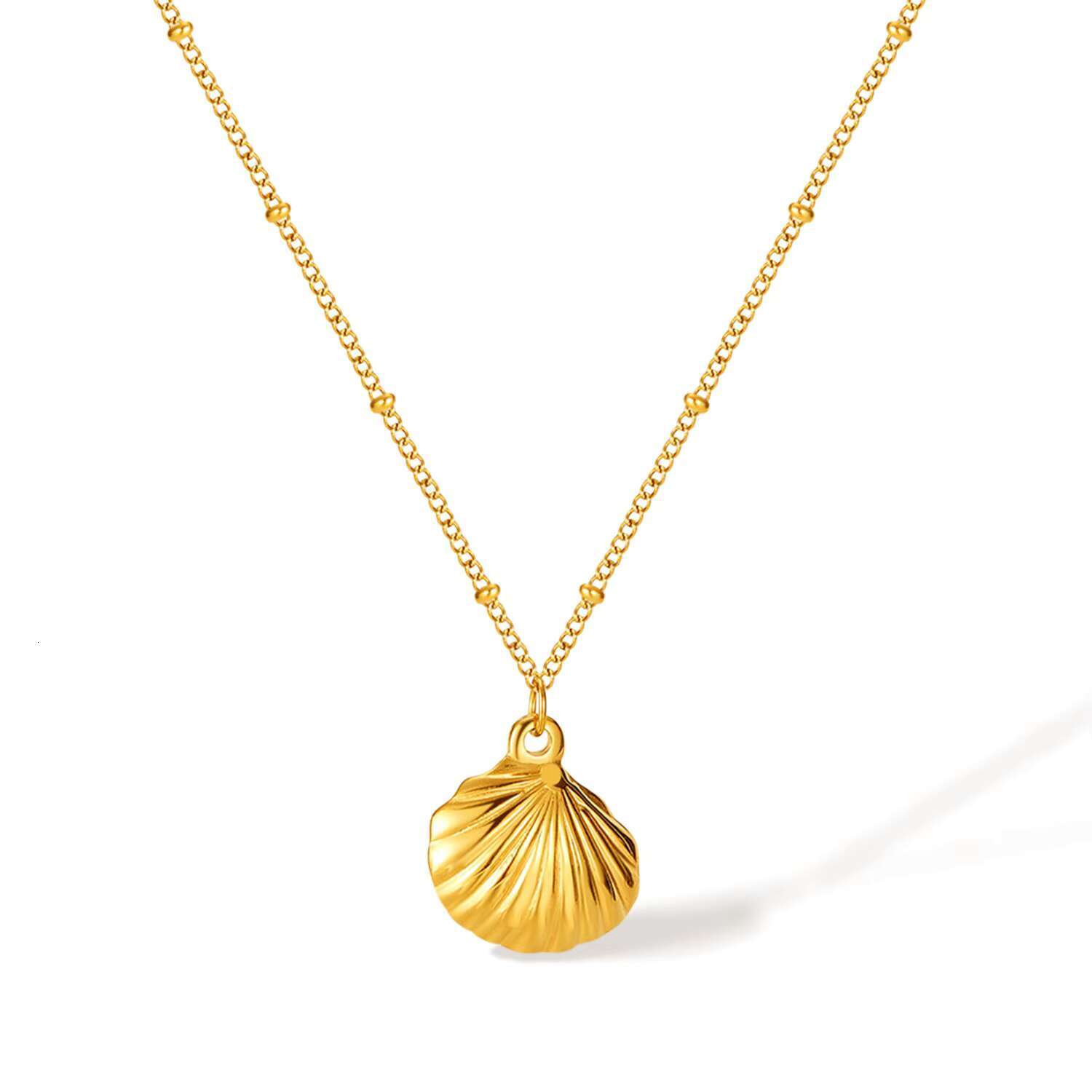 Zhongzhe Fashion Beach Style Shell Pendant Women's Stainless Steel Gold Plated Waterproof Necklace