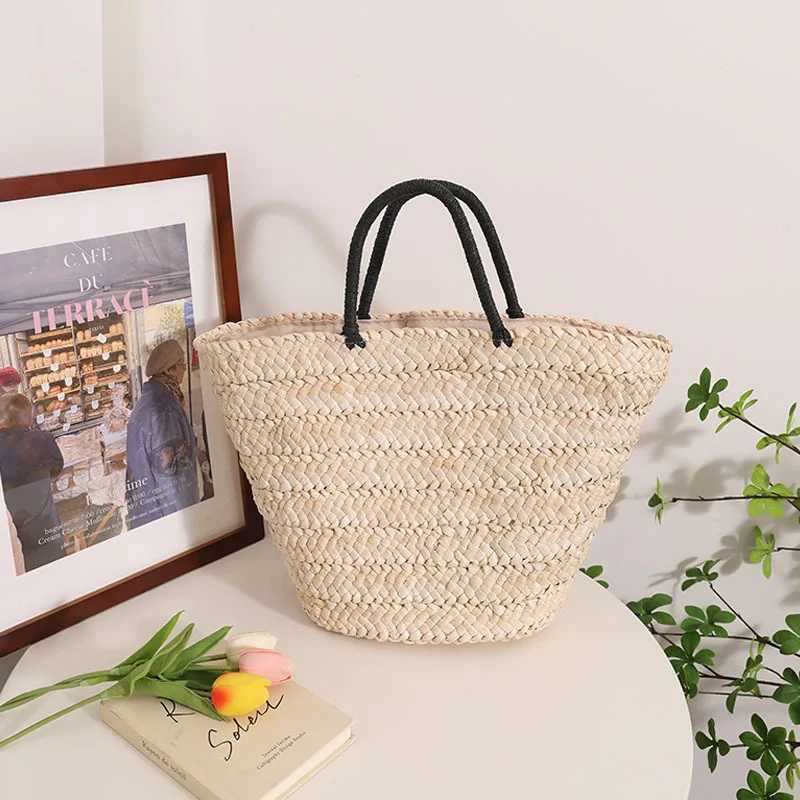 Hot Selling Womens Holiday Beach Bag Work Commuting Straw Woven Bag Multifunctional Shoulder Bag Straw Woven Hand Woven BagW250512