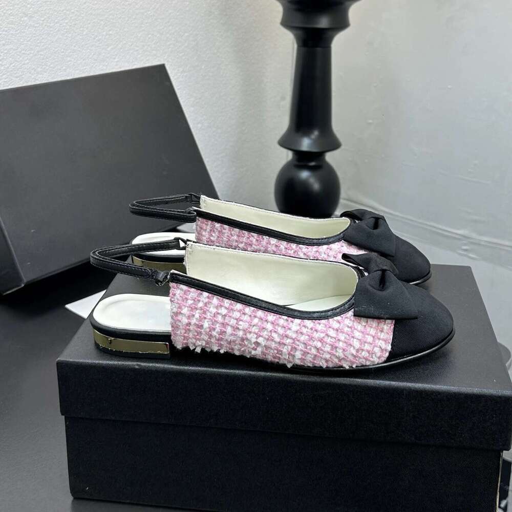 New Women Size34-41 Genuine Leather Sandals Low Heels Butterfly Knot Round Toe Roman Designer Shoes Zapatillas De Mujer