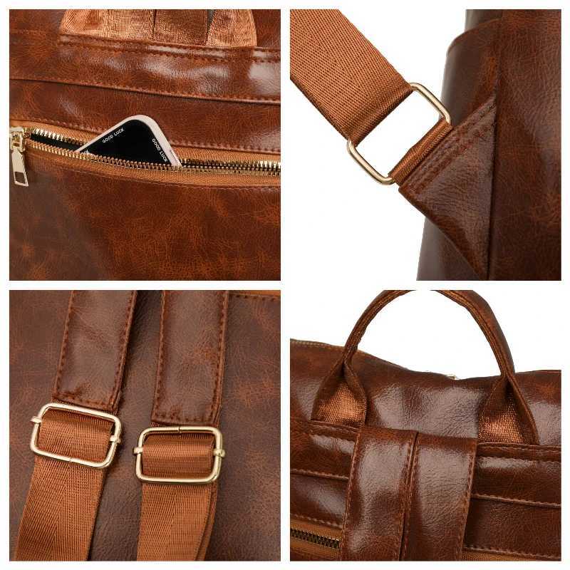 Fashion Womens PU Backpack Simple Solid Color Convertible Travel Backpack with Large Capacity Casual Versatile Shoulder Bag Z250512