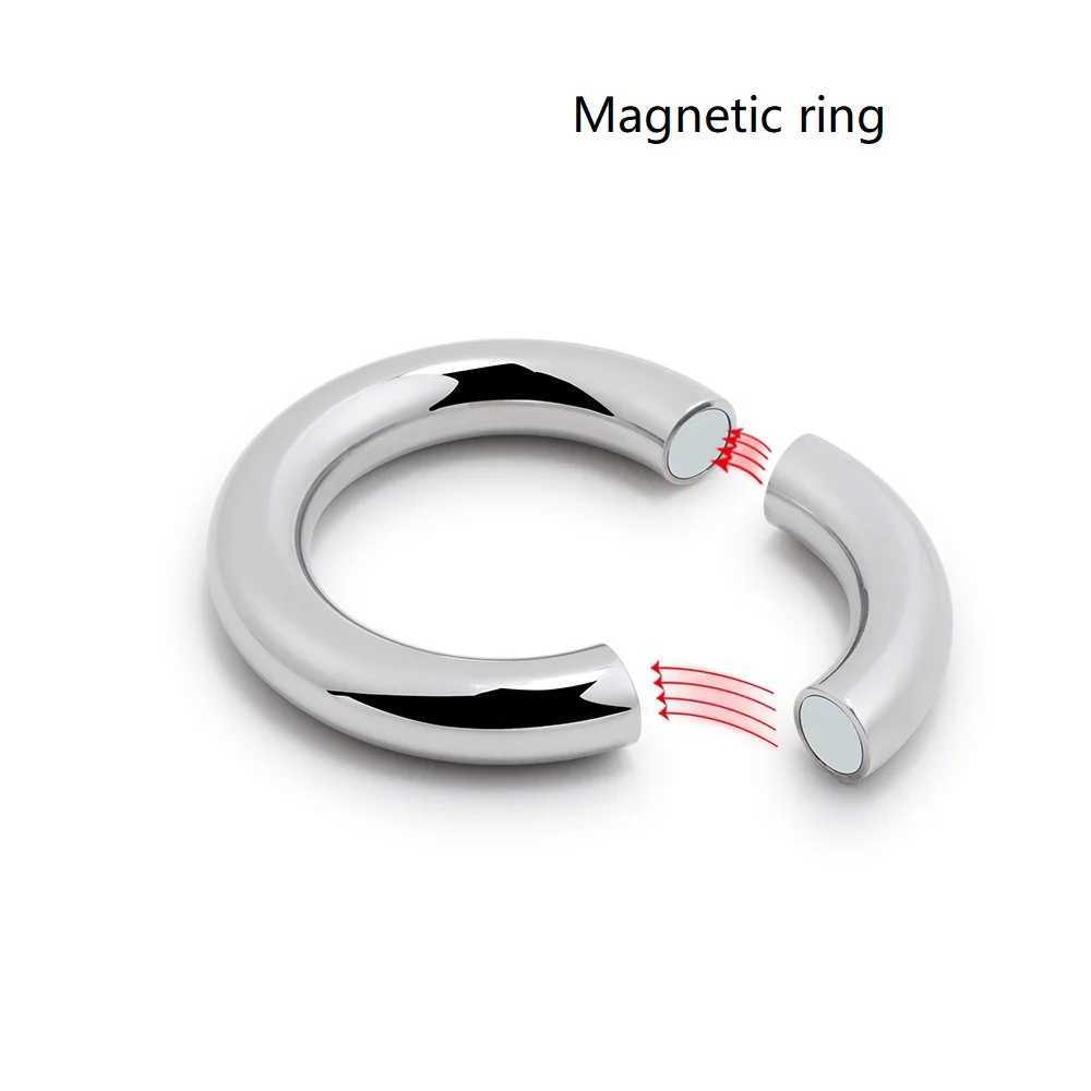 7 size for choose Heavy Duty male Magnetic Ball Scrotum Stretcher metal penis cock lock Ring Delay ejaculation BDSM Sex Toy men W250512