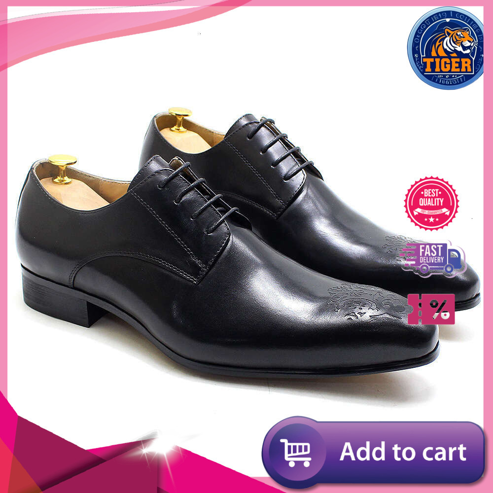 Ddmytiger Business Men S Casual Formal Derby Fashionable Carved Pointed Leather Shoes Outdoor Shoes