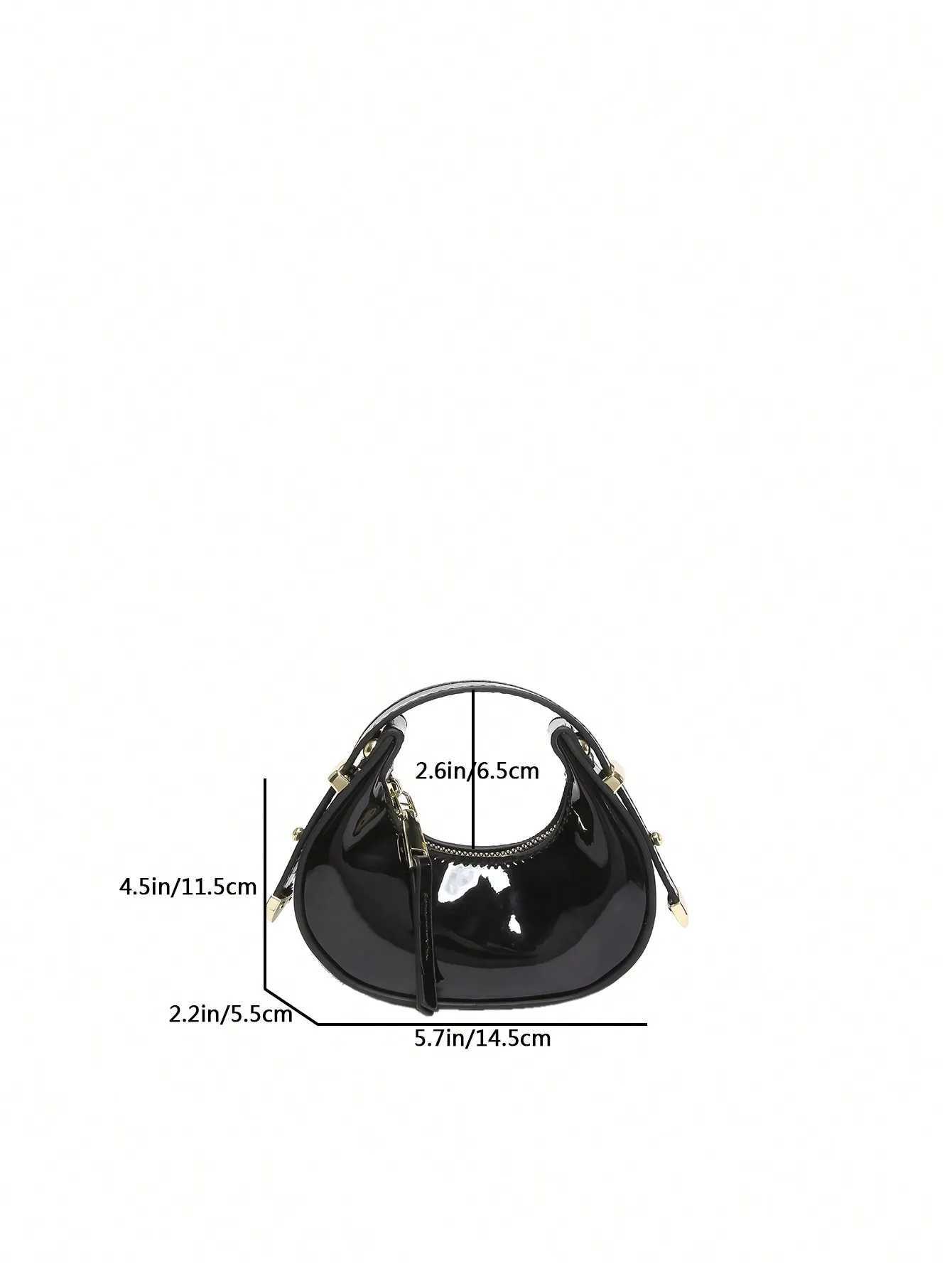 Ladies Mini Solid Color Metallic Patent Leather Clutch Bag With Adjustable Crossbody Hand Straps Minimalist Casual Handbag Z250512