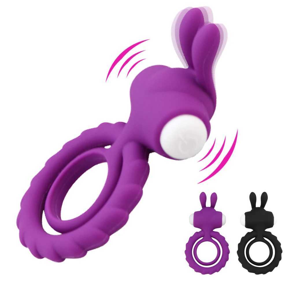 Soft Silicone Dual Vibrating Cock Ring Dick Penis Ring Cockring Adult Sex Toys for Men for Couples Enhancing Harder Erection W250512
