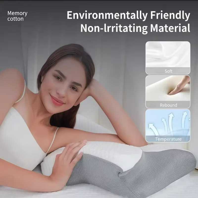 Butterfly Sleep Memory Neck Pillow Slow Rebound Comfortable Memory Foam Sleep Pillow Cervical Orthopedic Neck Massage Bed PillowW250512