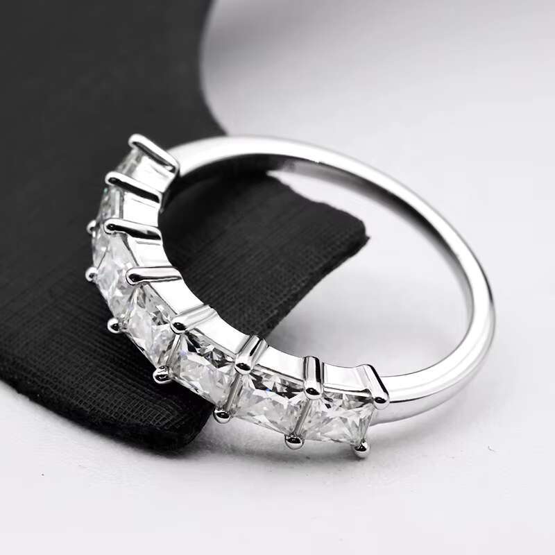 Explosive Models Fashion Design Jewelry S925 Silver Princess Cut Moissanite Diamond Ring for Women Jewelry Gift