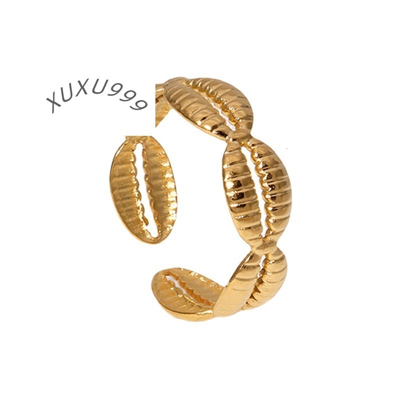 BM Fashion Non Tarnish 18k Gold Stainless Steel Shell Shape Rings